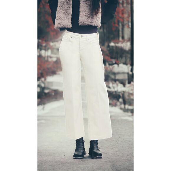 NEW $109 NYDJ Teresa Wide Leg Ankle Jeans Pants 18 Lift Tuck Smoothing Eggshell - Picture 1 of 7